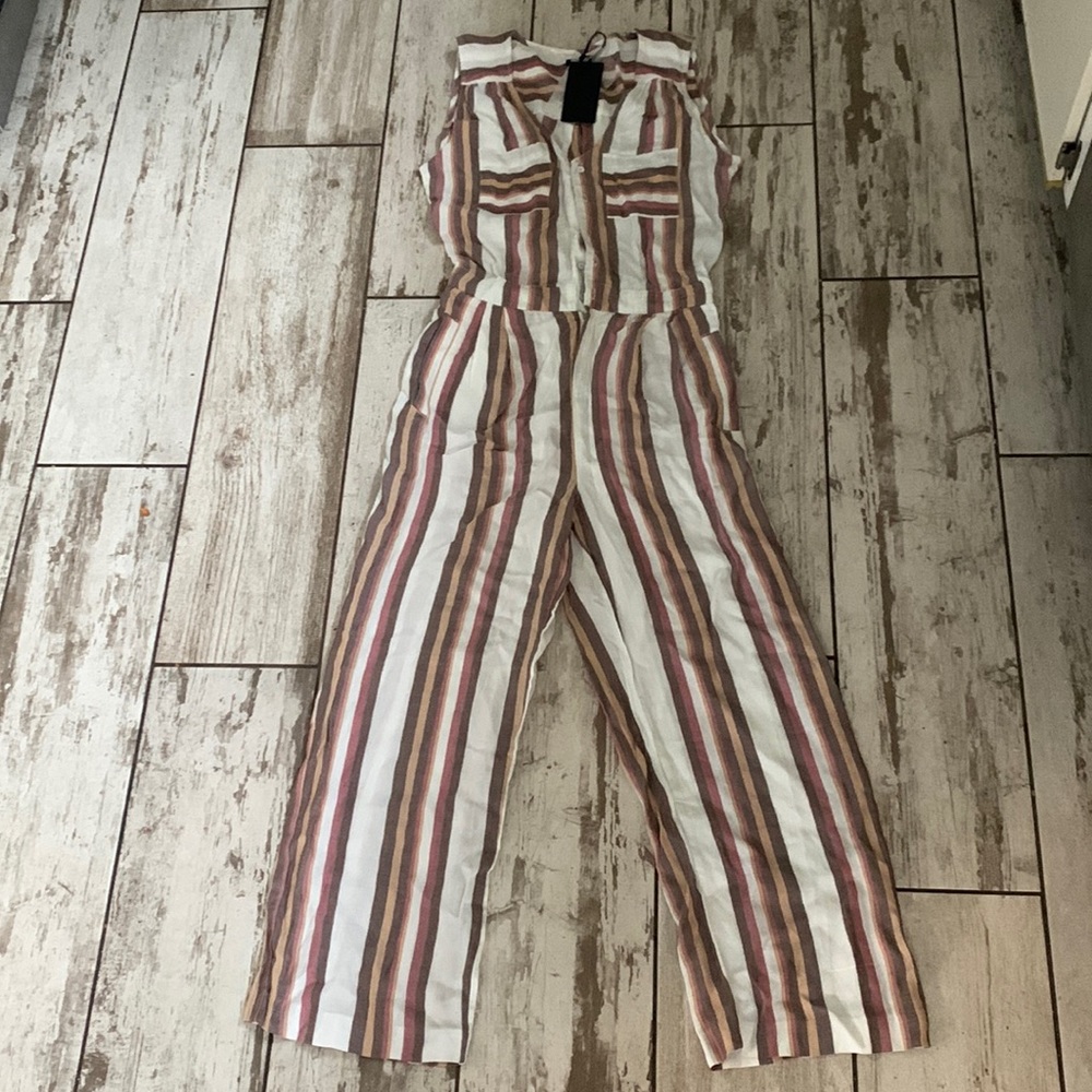 NWT - Striped Jumpsuit. Size Medium.